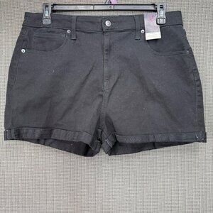 No Boundaries Womens High Rise Black Denim Shorts Size 19